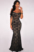 Black Mermaid Lace Maxi Evening Gown